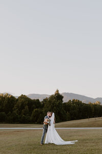 bride and groom at hotel domestique travelers rest sc fall wedding
