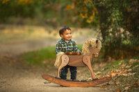 San Diego kids photos with rocking horse