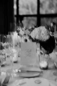 Artsy photograph of wedding reception decoration at Middleton Place