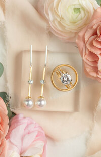 wedding earrings and ring