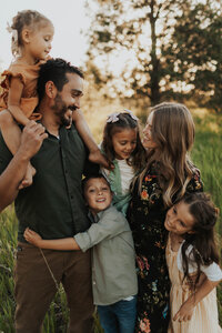 family at sunset photoshoot