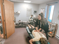 Dr. Lauren providing pelvic floor pt for a patient. =