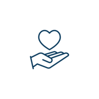 Icon of a hand offering kindness, symbolizing charitable contributions one batch at a time.