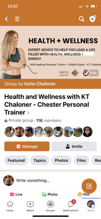 mobile image of free health and wellness facebook group