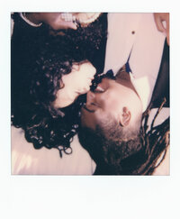 couple elopes on Block Island Wedding film photography, wedding polaroids