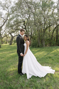 Bride and groom share an intimate portrait with documentary photography in austin texas 