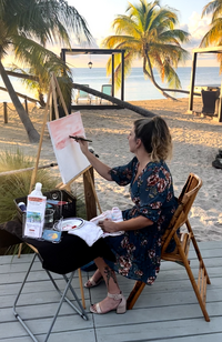 brin painting at a caribbean live event