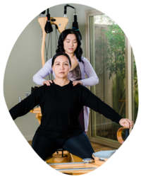 Two women in a session of somatic therapy in Fresno California
