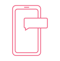 Pink Phone with Message Icon