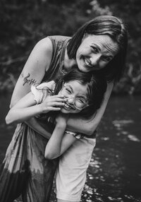 black and white family photography in Indiana