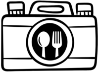 camera and cutlery logo for Nancy Ingersoll, San Diego food photographer, food stylist, and recipe developer