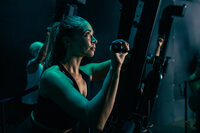 Versaclimber Class  participant working out.