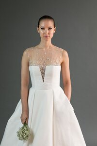 illusion neckline wedding dress with sleeves