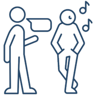 Inattentive listening linear icon. Lacking eye contact; ruslannesterenko from bsd studio