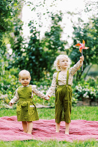 cute young girls pose during a photo session