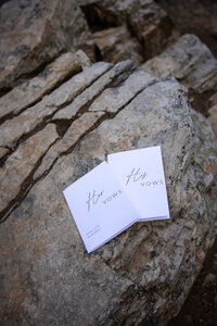 Vow books on the rock cliffs of Peyto Lake 