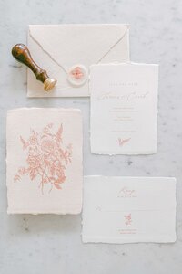 Detail of wedding stationary