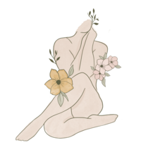 illustration d'un corps de femme avec fleurs