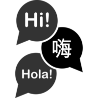 Speech bubble with greetings in English, Spanish, and Mandarin, showcasing proficiency in 30+ languages.