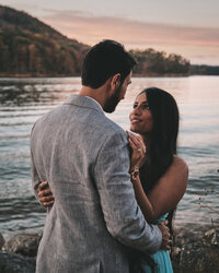 Couple looking longingly into each other's eyes