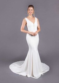 strapless a line wedding dress with pockets