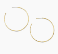 two gold hoop earrings