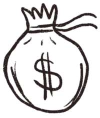 money bag line illustration