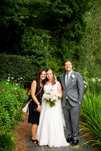Eleanor Stenner with bride and groom at Birmingham wedding 