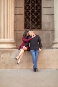 Couple enjoying a photo session in downtown Utah, captured by Lamblight Photography