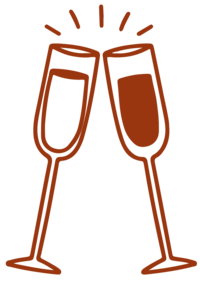 champagne clink illustration