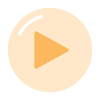 Orange and Cream Play Icon for video branding