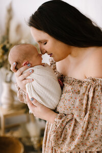 In studio newborn lifestyle photography