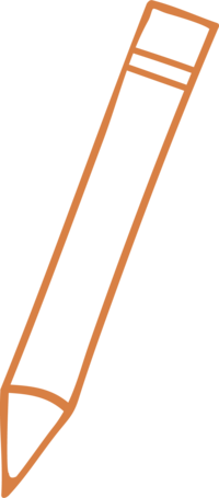 Orange illustration of a pencil icon