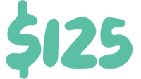 Green image that says $125