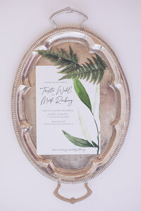 greenery modern wedding invitation