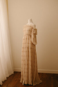 Cream maternity dress from Nashville client closet, perfect for newborn and maternity photography sessions.