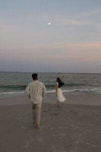 wilmington sunset engagement on the beach