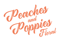 Orange logo for Peaches and Poppies Floral