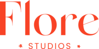 Primary logo for Flore studios in bright red