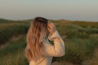 megan shaw on beach in pei