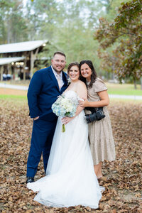 Eleanor Stenner with bride and groom at Birmingham wedding 