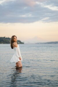 senior girl ocean