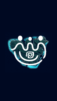 Maquette créée par Fenicia Studio pour l'identité visuelle d'une marque de yoga. Elle représente le logo symbole aux couleurs de l'univers graphique.