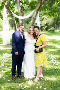 Eleanor Stenner with bride and groom at Birmingham wedding 