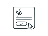 Outline icon of a computer monitor, symbolizing a quick contact form on the Grassroots Creative Company website.