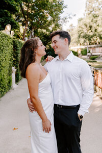 couple smiling at each other.