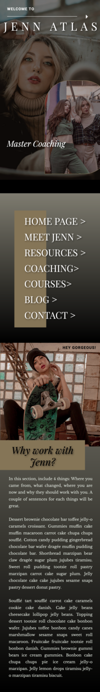 long screenshot of a website that the designer made