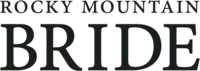 A black version of the Rocky Mountain Bride logo.