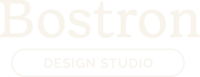 Primary logo for Bostron Design Studio in a gold color. Bostron Design Studio is a website and branding design studio for photographers.
