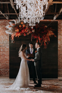 Romantic, industrial wedding ceremony at the St Vrain, Colorado